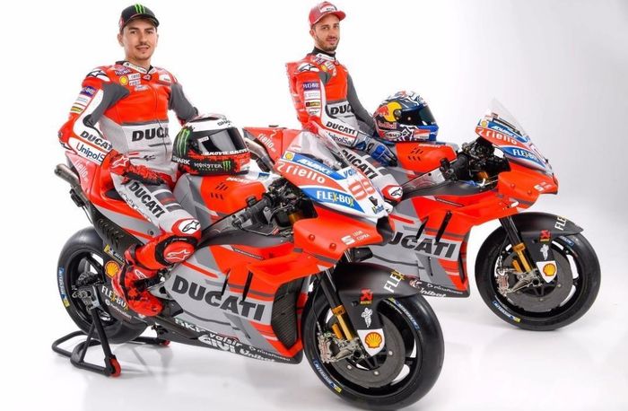 Jorge Lorenzo dan Andrea Dovizioso dari Ducati Team