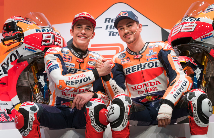 Marc Marquez dan Jorge Lorenzo di launching tim Repsol Honda 2019