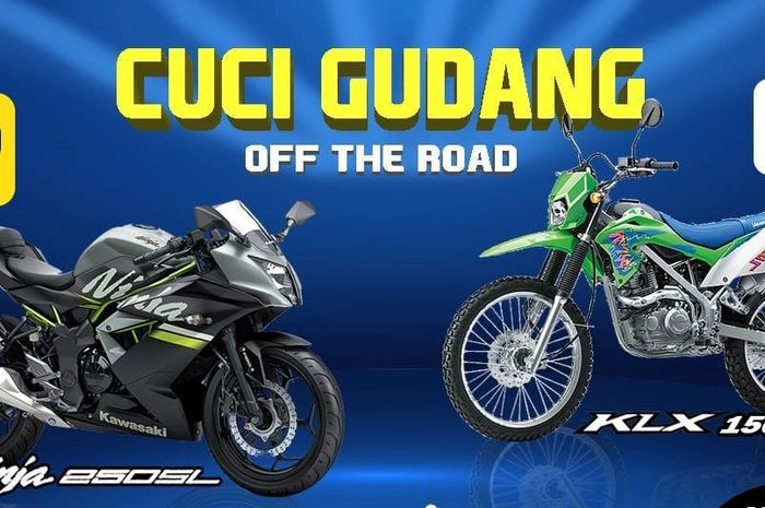 Kawasaki pakai harga off the road untuk menunjukkan harga diskon Ninja 250SL, KLX 150, dan W175. 