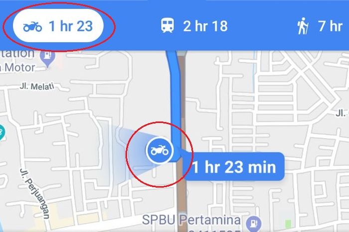 Google Maps kenalkan fitur khusus motor, ditandai dengan gambar motor