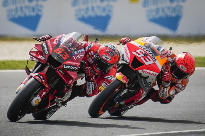 Ditowing Francesco Bagnaia, Marc Marquez berhasil amankan posisi kedua di kualifikasi MotoGP Australia 2022