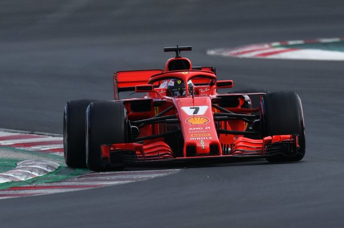 Kimi Raikkonen menggeber habis mobil Ferrari SF71H selama 157 lap pada tes pramusim terakhir di sirkuit Barcelona, Jumat (9/3/2018)