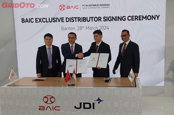 Peresmian kerja sama antara PT JIO Distribusi Indonesia (JDI) dan Beijing Automotive Group Co., Ltd. (BAIC).