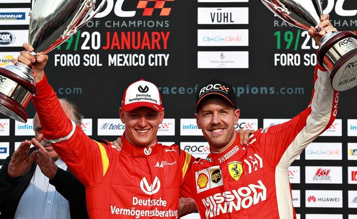 Mick Schumacher dan Sebastian Vettel menempati posisi runner-up di Race Of Champions 2019 Meksiko