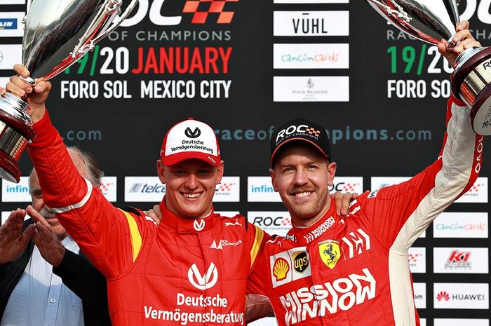 Mick Schumacher dan Sebastian Vettel menempati posisi runner-up di Race Of Champions 2019 Meksiko
