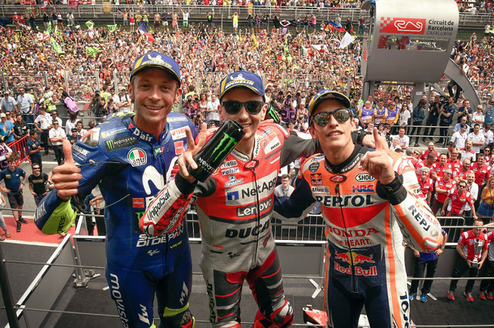 Valentino Rossi, Jorge Lorenzo, dan Marc Marquez