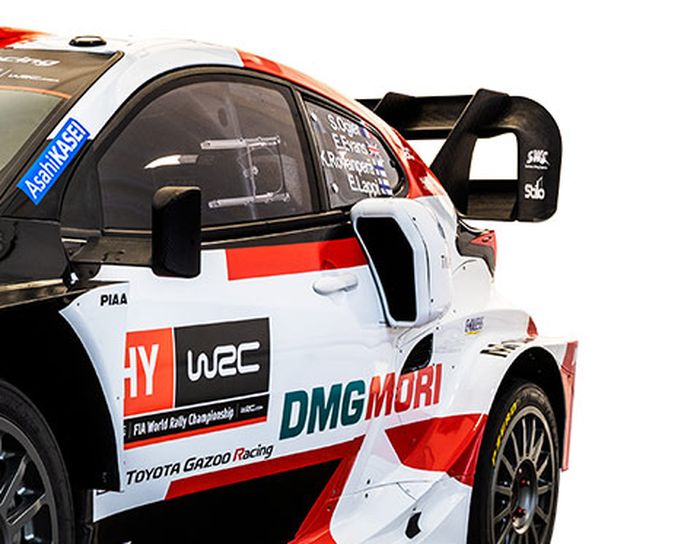 Salah satu penampakan air-intake pada mobil reli hybrid tim Toyota Gazoo Racing untuk WRC 2022