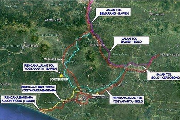Ilustrasi rute tol Bawen-Yogyakarta