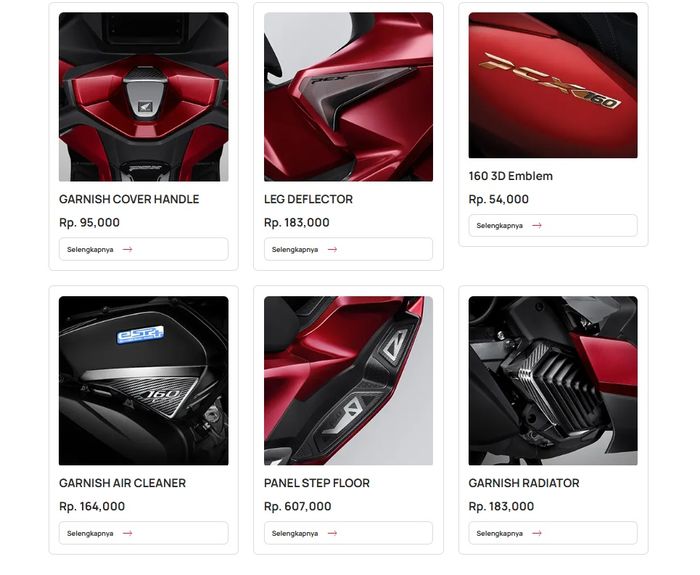 Aksesori Honda New PCX 160