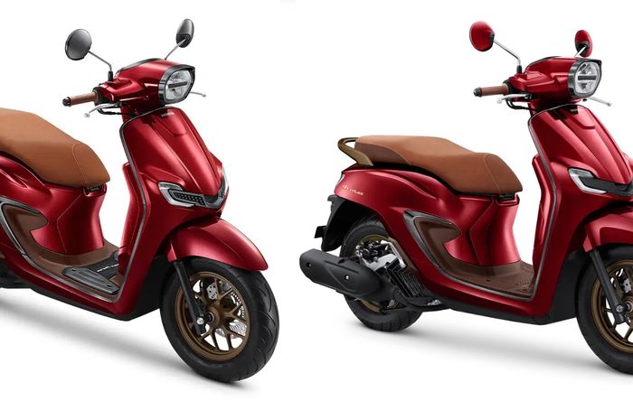 Stylo 160 dengan aksesori (kiri) dan tanpa aksesori (kanan)