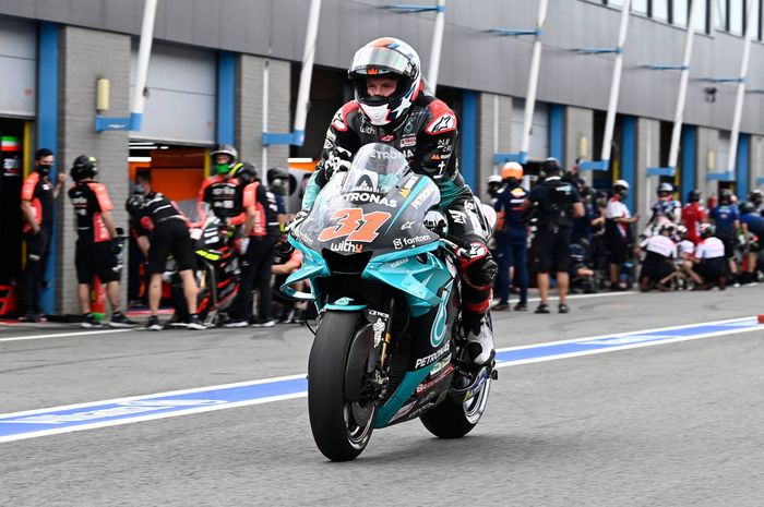 Garrett Gerloff saat berlaga di MotoGP Belanda 2021 untuk tim Petronas Yamaha