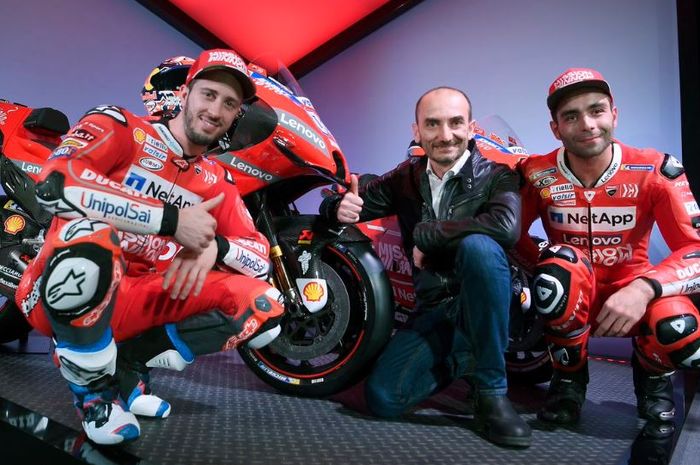CEO Ducati, Claudio Domenicali bersama Andrea Dovizioso dan Danilo Petrucci
