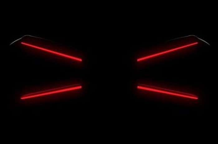 Teaser yang dirilis Bugatti menampilkan lampu belakang mobil