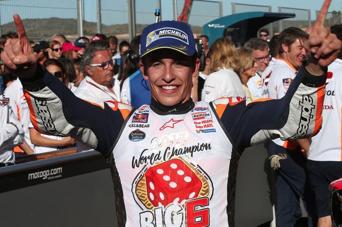 Marc Marquez juara dunia MotoGP musim ini sekaligus menggenapkan total 6 titel juara dunia sepanjang