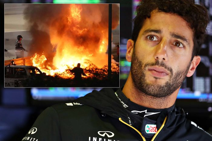 Usai kecelakaan Romain Grosjean di F1 Bahrain, Daniel Ricciardo langsung ngomel-ngomel