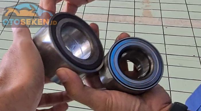 Ilustrasi bearing roda depan Suzuki Ertiga (kiri) dan APV