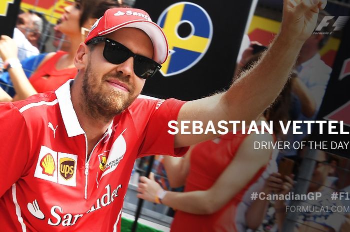 Fans memilih Sebastian Vettel sebagai Driver of the Day sebanyak 7 kali, seperti di GP F1 Kanada ia dipilih karena sempat berada di urutan belakang tetapi bisa finish di posisi keempat