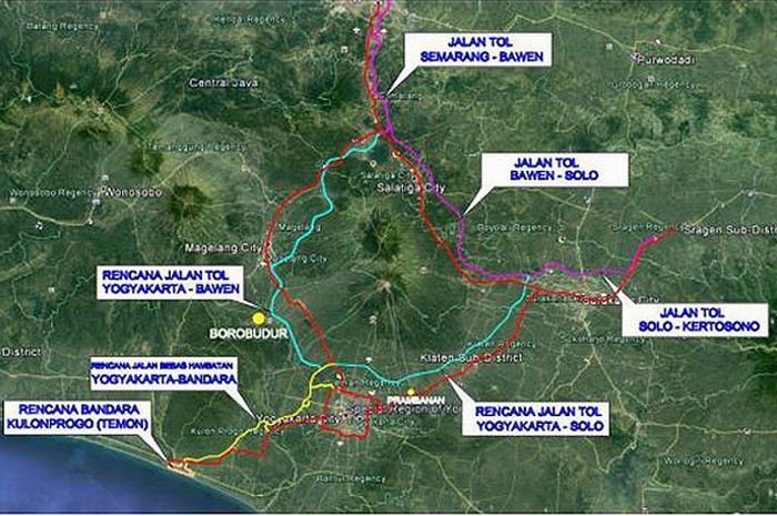 Ilustrasi rencana jaringan jalan bebas hambatan Yogyakarta Jawa Tengah