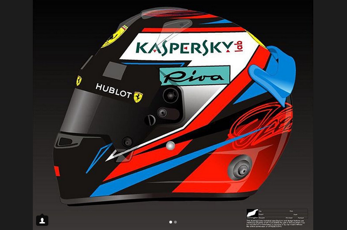 Ini penampakan helm yang akan dipakai Kimi Raikkonen di balap F1 2018