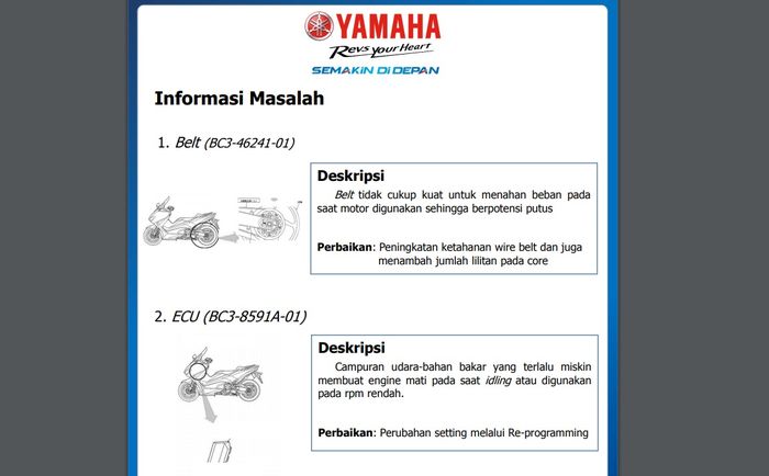 Dua komponen penyebab recall