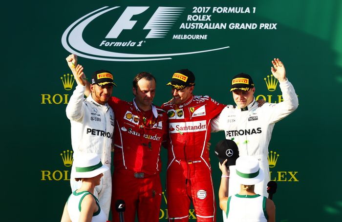 Podium F1 Australia 2017: Sebastian Vettel, Lewis Hamilton, Valtteri Bottas