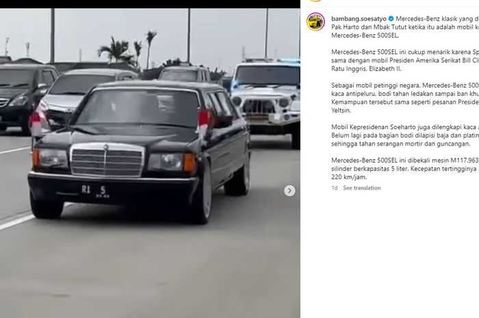Mercedes-Benz 500SEL eks Presiden Soeharto yang dipamerkan Bambang Soesatyo.