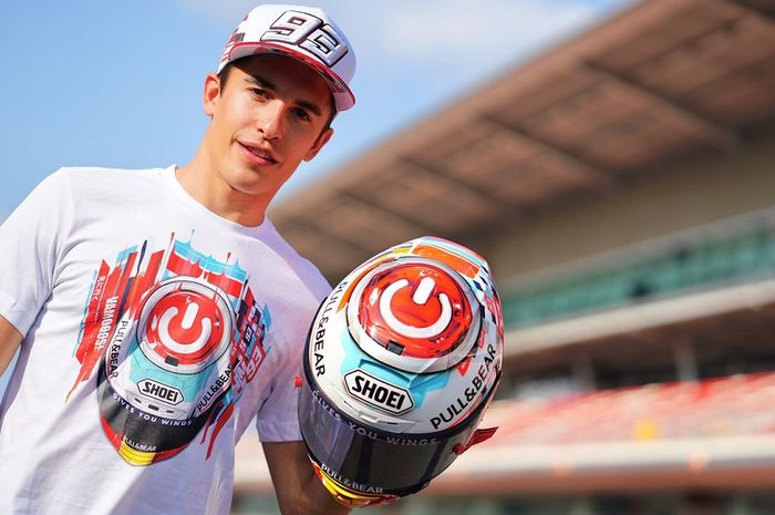 Marc Marquez dan helm spesial di MotoGP Catalunya