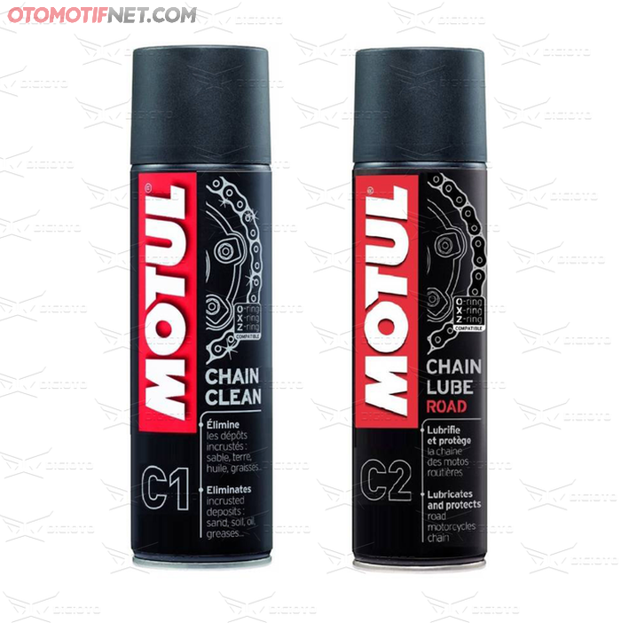 Merek lain seperti Motul untuk pembersih dan pelumas modelnya terpisah