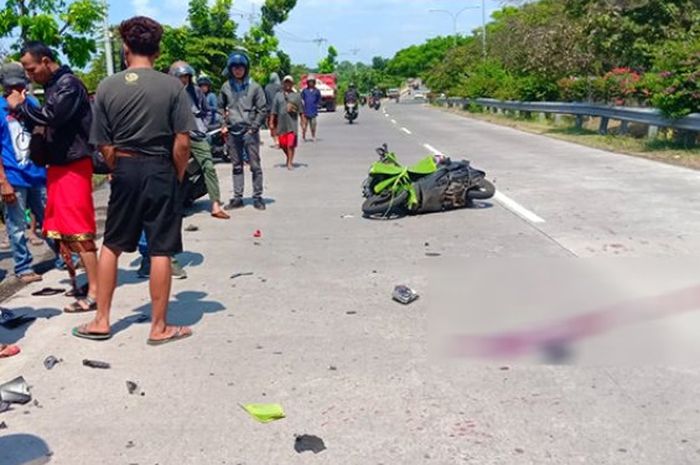 Kecelakaan motor tabrak truk di By Pass Bali