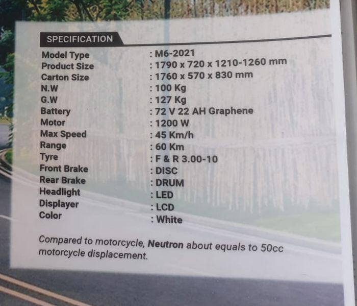 Spesifikasi WMoto Neutron