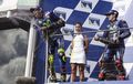 Siapa Bilang Valentino Rossi Enggak Marah dengan Marc Marquez? Perhatikan Selebrasi di Podium dengan Campaigne MotoGP Australia