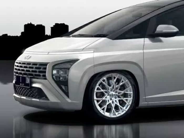 Digital modifikasi Hyundai Stargazer ditopang kaki ceper dan pelek TSW Sebring