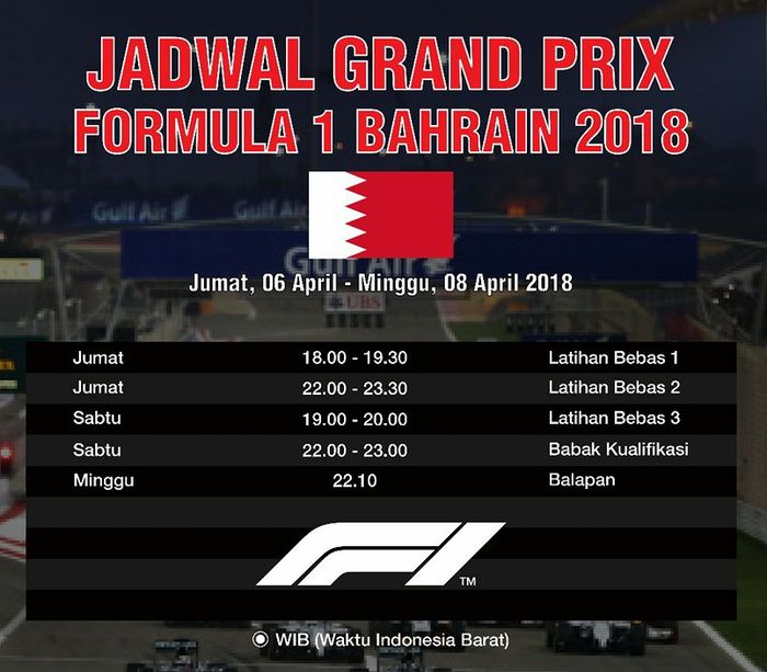 Jadwal GP F1 Bahrain 2018