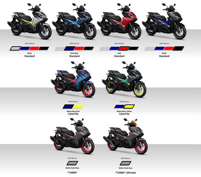 Empat tipe Yamaha Aerox Alpha dan pilihan warnanya