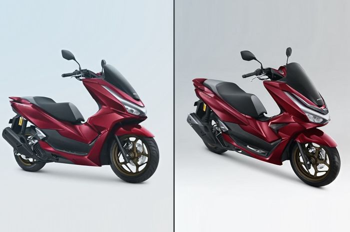 Honda PCX 160 standar (kiri), dengan aksesori (kanan)