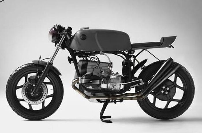 BMW R65 caf&eacute; racer dengan kelir ala Mustang Eleanor besutan Fuel MC