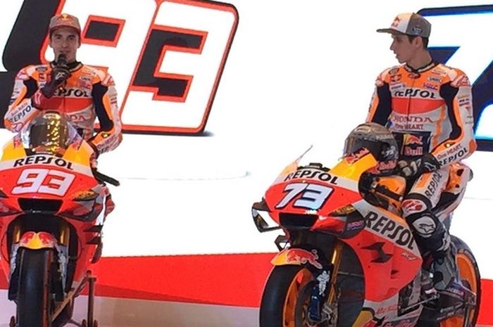 Marc Marquez dan Alex Marcuez di atas RC213V 2020