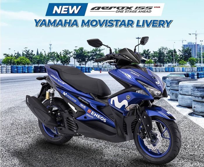 Yamaha Aerox dengan livery Movistar MotoGP baru