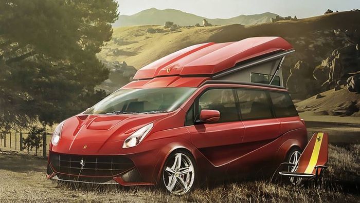 Ferrari jadi mobil kamping