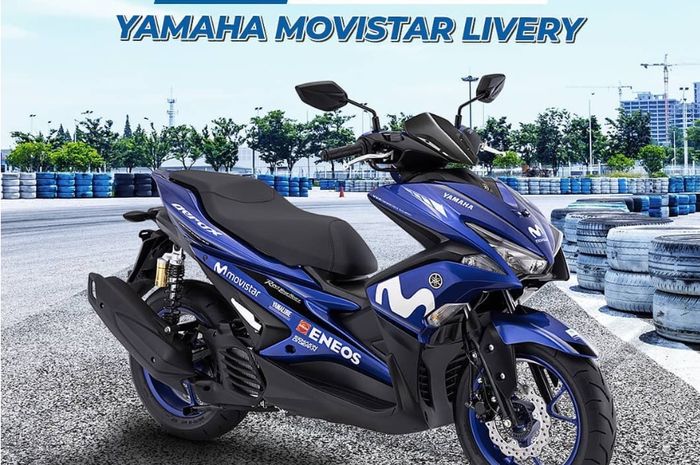 Yamaha Aerox dengan livery Movistar MotoGP baru