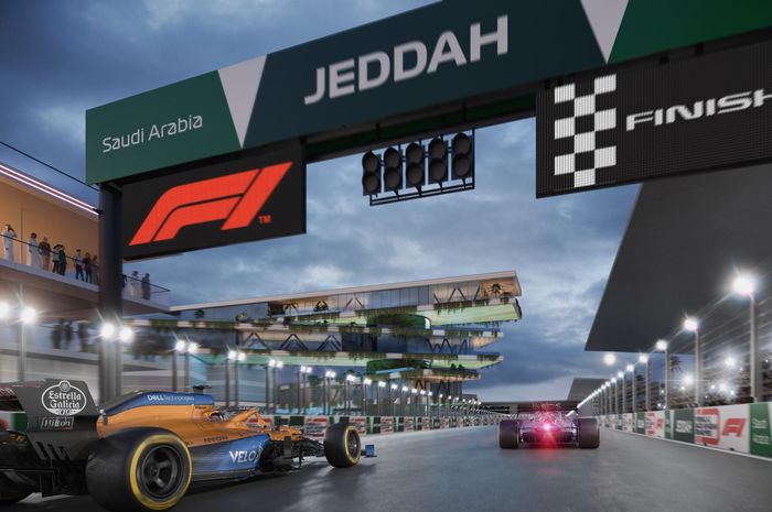 Ilustrasi sirkuit jalan raya kota Jeddah F1 Arab Saudi 2021