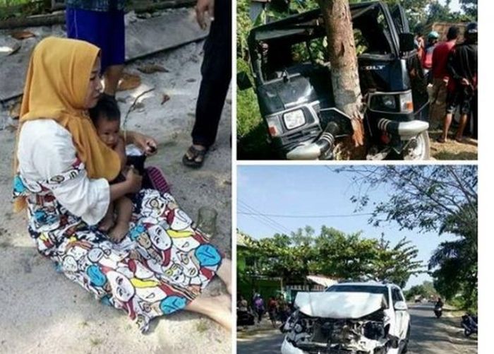 Mobil istri tabrak mobil suami karena selingkuh