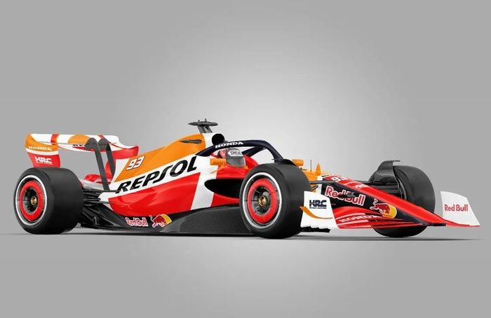 livery yang digunakan tim Repsol Honda, livery berwarna oranye dikombinasi putih