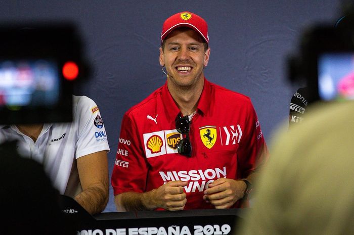  Sebastian Vettel mengaku optimis menghadapi F1 Spanyol usai tim Ferrari membawa mesin baru pada seri ini