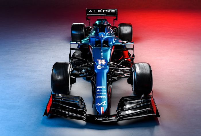 Mobil tim Alpine A521 untuk balap F1 2021 didesain oleh Renault F1 Team