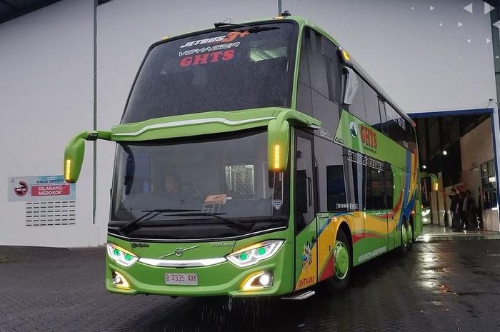 Ilustrasi bus double decker PO Gunung Harta, garapan karoseri Adi Putro