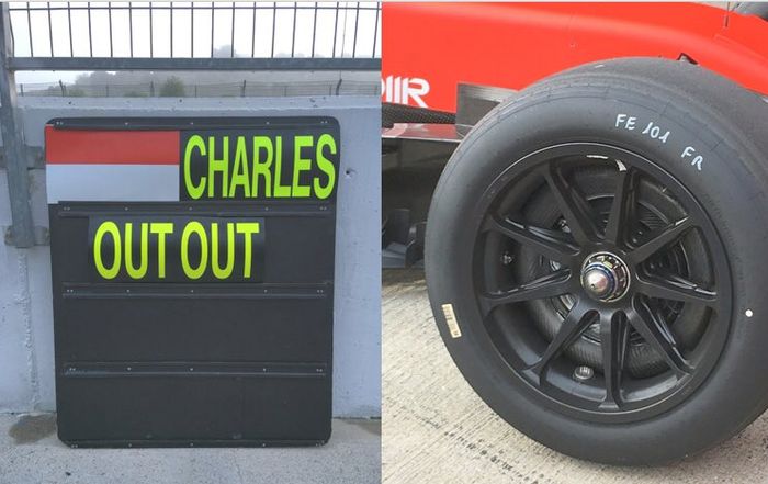 Pembalap tim Ferrari, Charles Leclerc menguji ban Pirelli ukuran 18 inci di sirkuit Jerez, Februari 2020