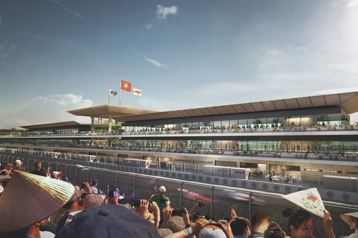 Ilustrasi bangunan utama sirkuit F1 Vietnam