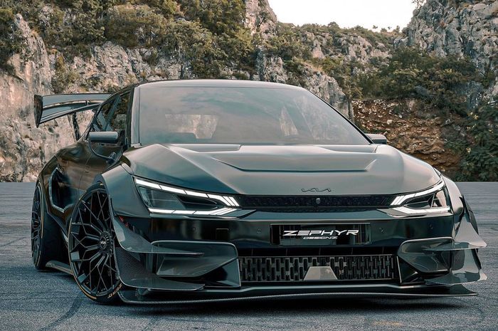 Digital modifikasi KIA EV6 kreasi Zephyr Design dandan sangar ala mobil balap time attack
