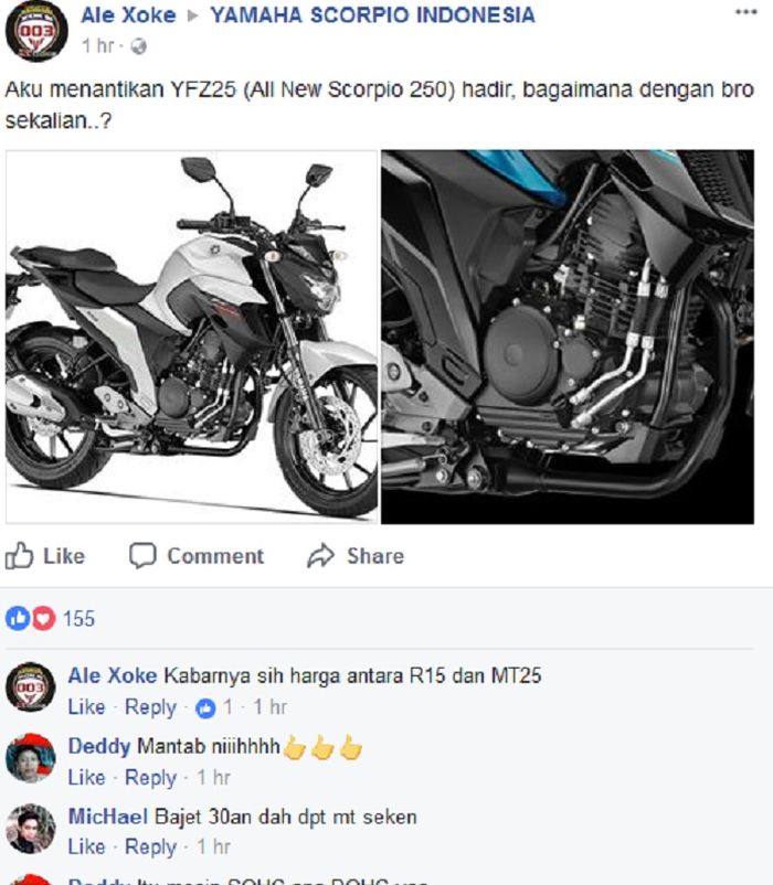 Keluhan netizen yang menginginkan Yamaha Scorpio model baru